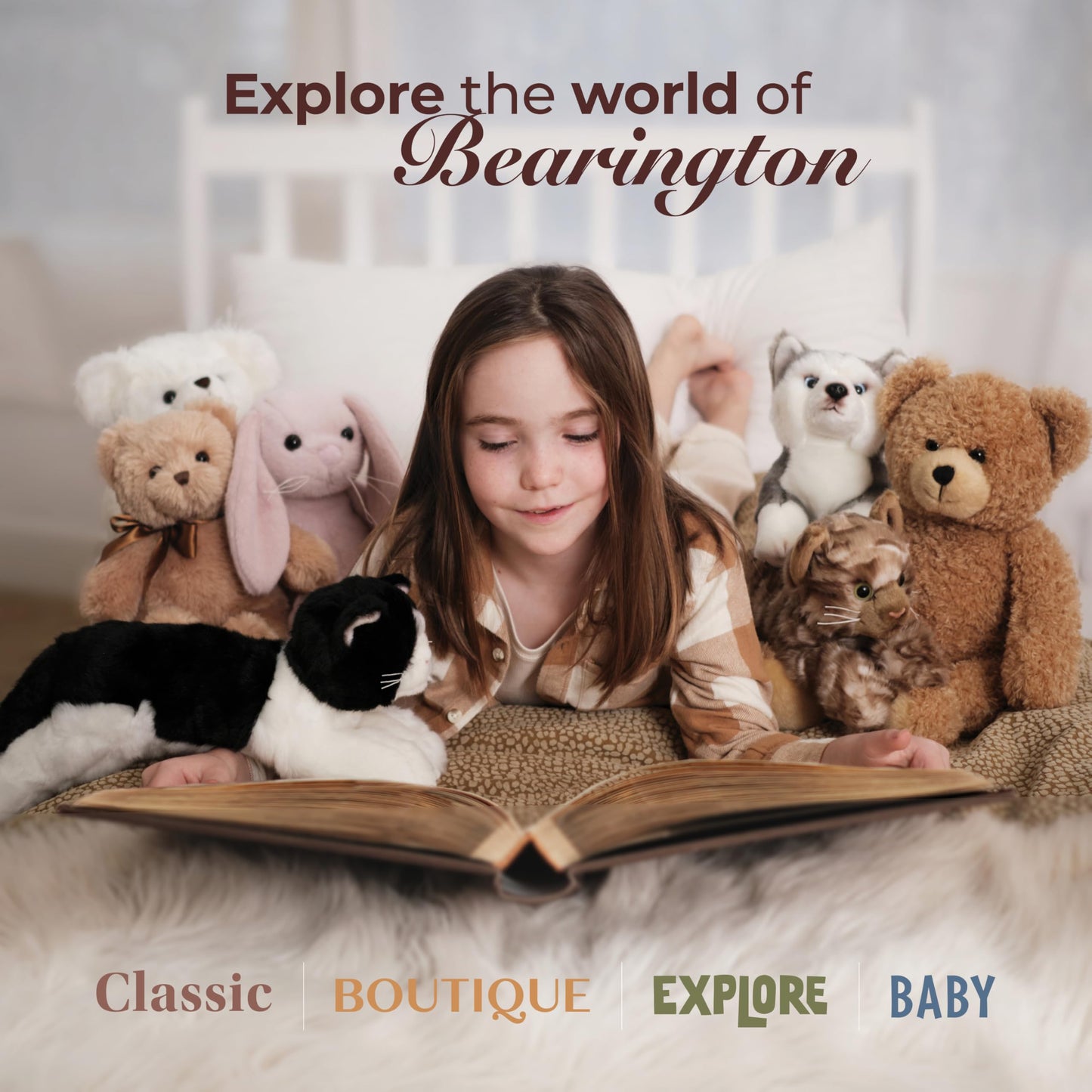 Bearington Spirit Halloween Plushies, 7 Inch Ghost Stuffed Animal Boo Plush