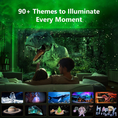 Brizled Galaxy Projector Pro, 4K Glasses-free 3D Holographic Projector with 90+ Dynamic Themes, Star Light with Stereo Bluetooth Speaker, Remote Nebula Night Light for Room Halloween Christmas Decor