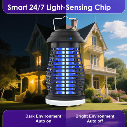 Bug Zapper Outdoor & Indoor Cordless Mosquito Zappers with Rechargeable 4800mAh Battery & Camping Light Electric Fly Trap for Patio, Kitchen, Backyard and Garden Portable Gnat Killer