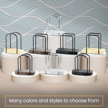 Black Napkin Holder for Table - Modern Napkin Dispenser, Bamboo and Iron Design, Non-Slip, Suitable for Kitchen, Dining, Farmhouse, Cocktail, Picnic, Bar, Outdoor Use - Holds Paper Napkins, Mail, Bill