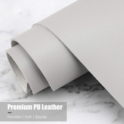 Hsurbtra Desk Pad, 30" x 14" PU Leather Desk Mat, XL Extended Mouse Pad, Waterproof Desk Blotter Protector, Ultra Thin Large Laptop Keyboard Mat, Non-Slip Desk Writing Pad for Office Home, Gray