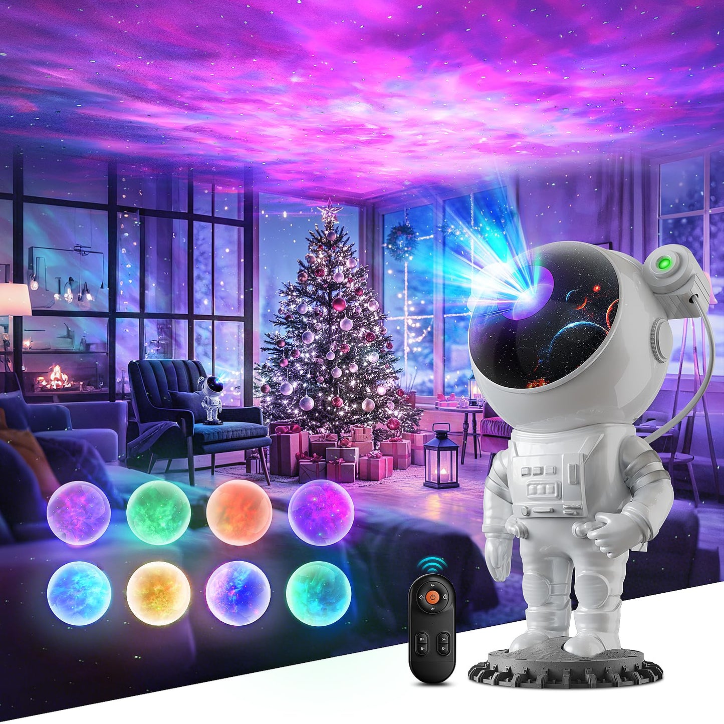 Astronaut Projector, LED Starry Sky Galaxy Projector, Night Light with Remote Control & Timer, Star Light Projector with Nabula Christmas Gift for Kids Adult for Bedroom, Room Decor, Party