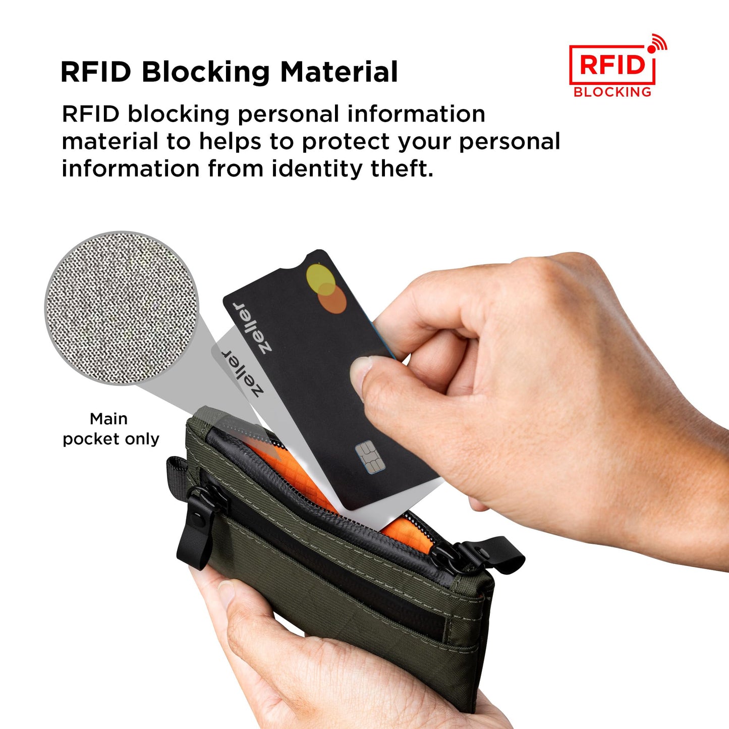 ALPAKA Zip Pouch Pro X-Pac VX21 - Slim Zipper Wallet with RFID Blocking, ID Card Holder, YKK Zippers Multi-tool Slot, Weatherproof Fabric Small Tech Pouch for Men Travel (Dark Green)