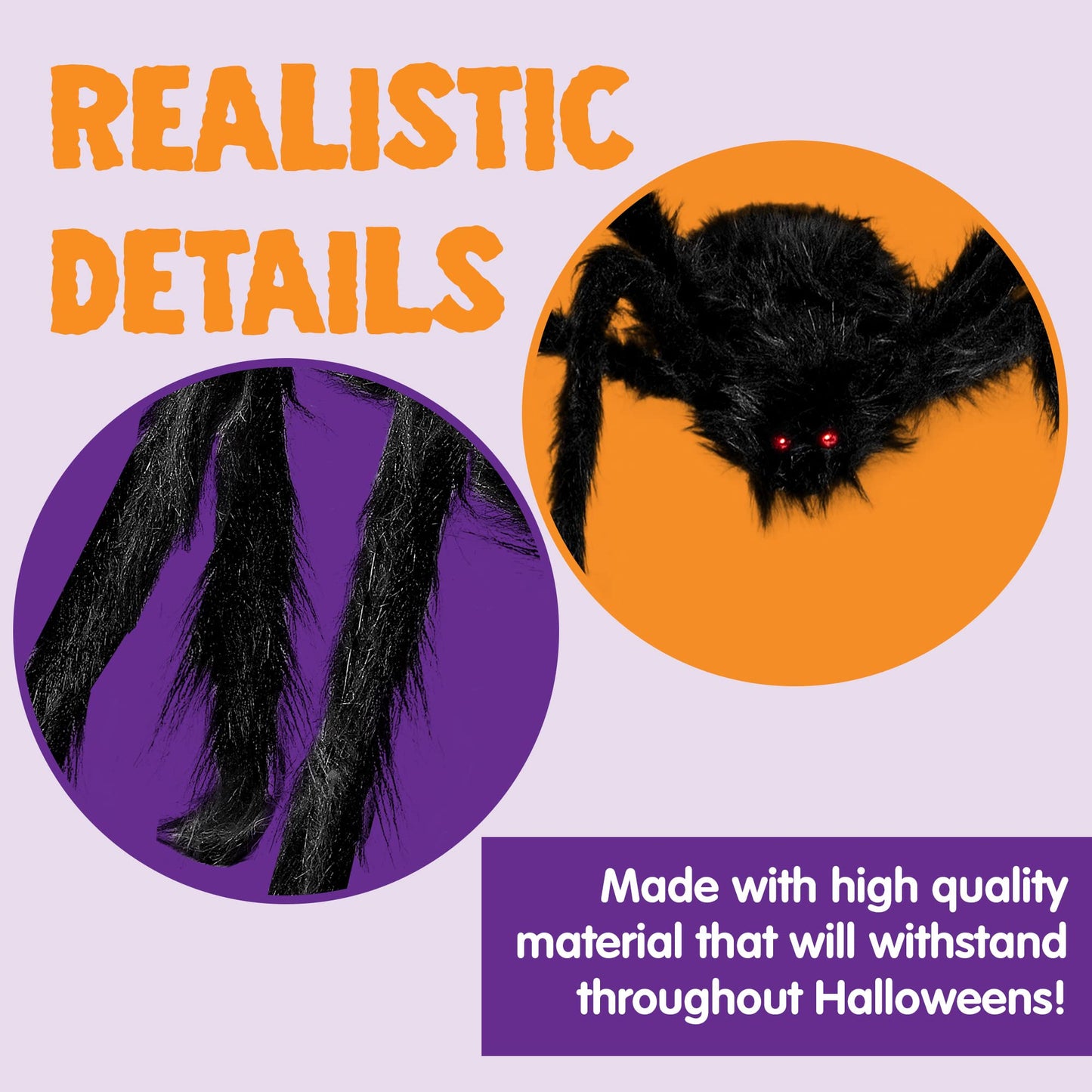 JOYIN Halloween Outdoor Decorations Giant Spider, 5 Ft Large Spider for Yard Lawn Garden Patio Scary Halloween Outside Decor, Indoor Haunted House Prop and Home Party Decor, Black