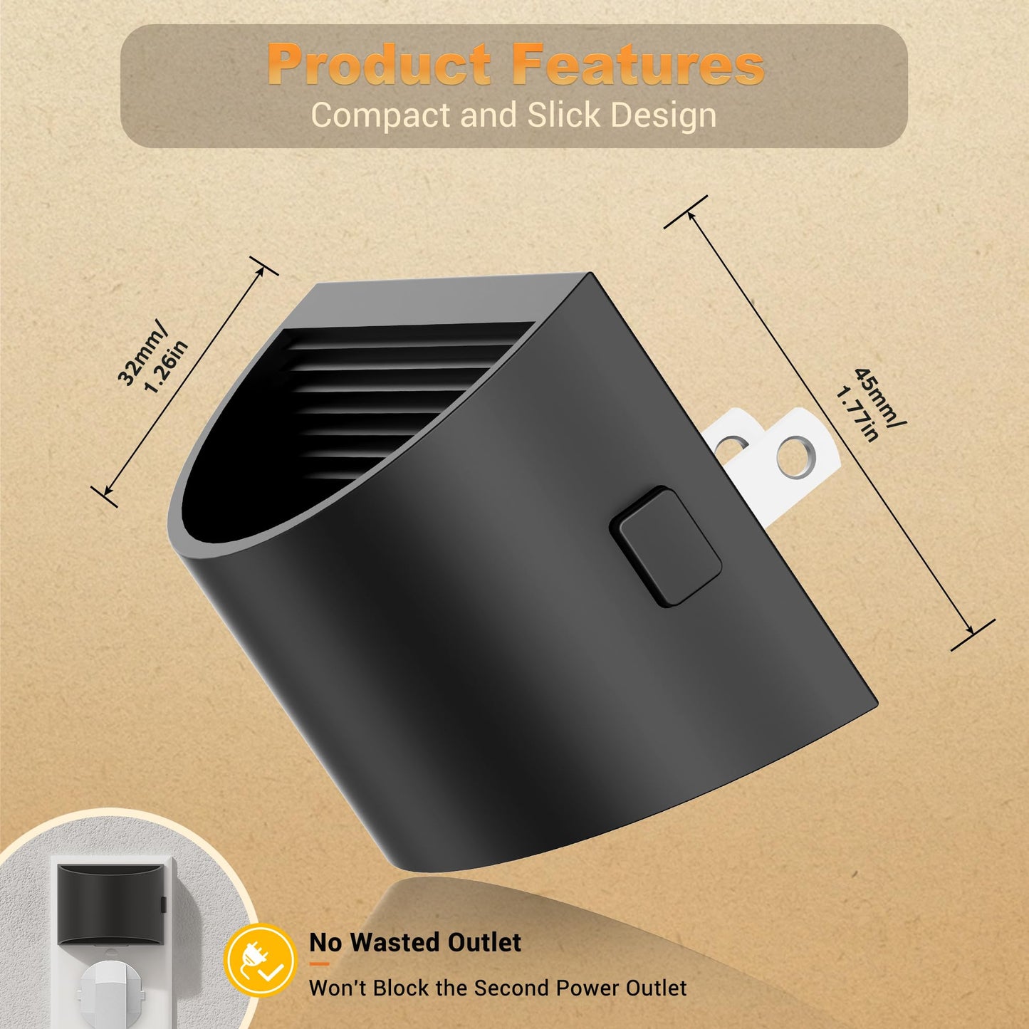 JandCase Night Light, Automatic Night Lights Plug into Wall,2 Pack Dusk to Dawn Sensor Nightlight, 3000K Soft White Brightness Adjustable Nightlight for Kids Bedroom Hallway Kitchen Decor