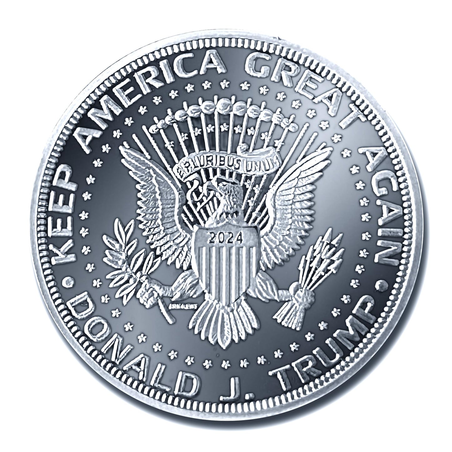 Aizics Mint Donald Trump Silver Coin 2024 with Certificate of Authenticity, President Coin, Trump Coin Collectors, Silver Plated, 38mm x 2mm
