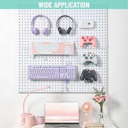 HUHOLE Pegboard Hooks 6 Inch 50PC, Blue Peg Board Hooks, Fit 1/4" or 1/8" Pegboard, Ideal Peg Board Organizer Accessories for Garage Tool Organization, Wall Storage (Blue, 6 Inch)