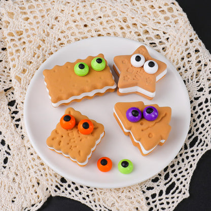 Candy Eyes for Decorating Edible, 1cm White Orange Green Purple Eyeballs Mix, Halloween Sprinkles for Spooky Cake Decorations, Baking, Ice Cream, Cookies, Cupcake Topper, 3.53oz