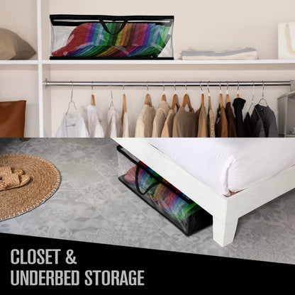 Houseables Baseball Cap Storage Bag, Hat Organizer Case, 23" x 6" x 8", Clear Plastic, Caps Holder, Moisture & Dust Proof, Black Handles, Box w/Zipper Closure, Stores & Racks 22 Hats, Dirt Protection