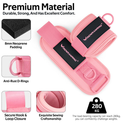 Ankle Resistance Bands with Cuffs, Ankle Bands for Working Out, Home Gym Workout Equipment, Butt Exercise Equipment Booty Bands Exercise Bands for Women Legs and Glutes