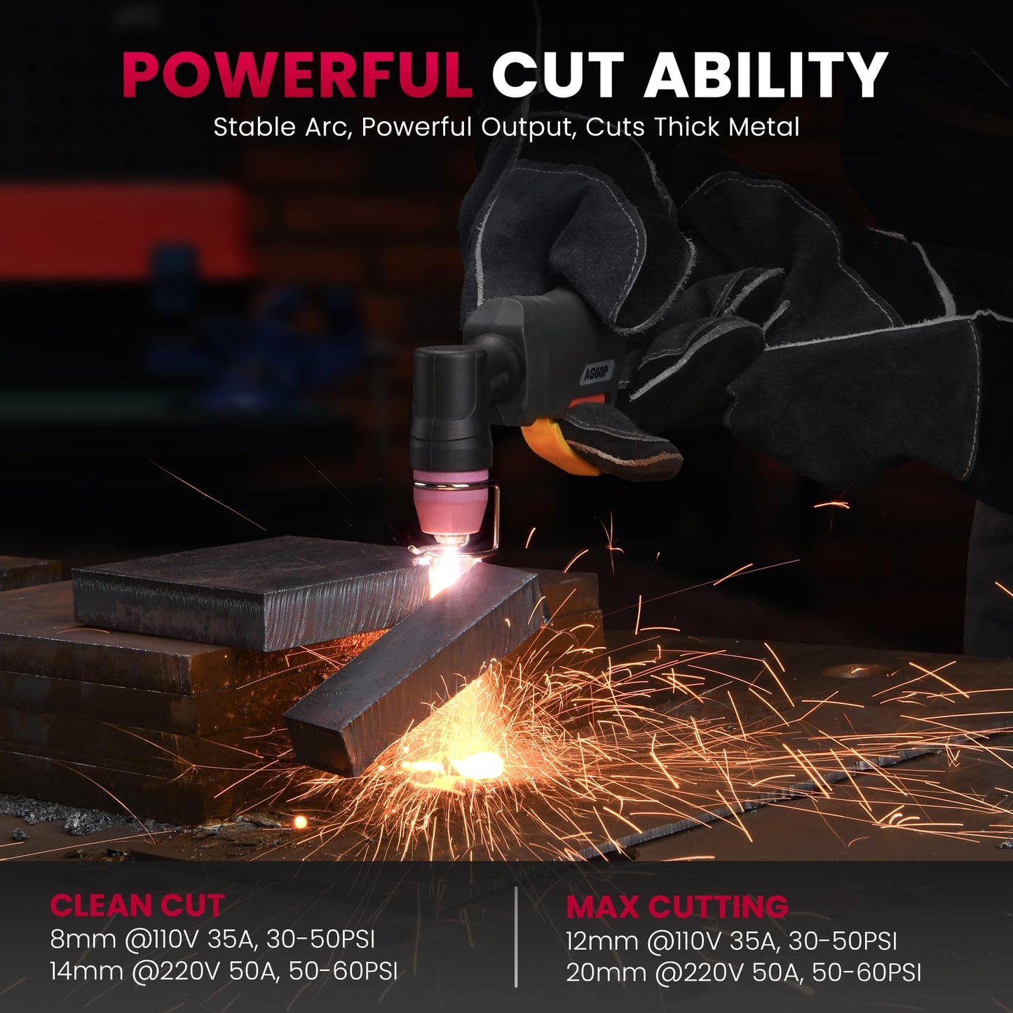 bestarc Plasma Cutter, [Pilot Arc][Large LED Display][Air Sensor] 50A bestarc Plasma Cutter Machine 110/220V Dual Voltage, 1/2 Inch Clean Cut 4/5 Inch Max Cut, Post Flow Mesh, 2T/4T for Beginners DIY