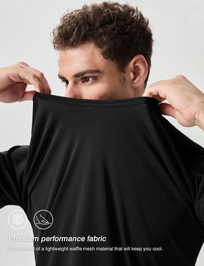 ALLTHRO Men's 2 Pack Lightweight Crew Neck Athletic Running Short Sleeve T-Shirts Breathable Gym Workout Tee Shirts for Men Black/Navy,X-Large