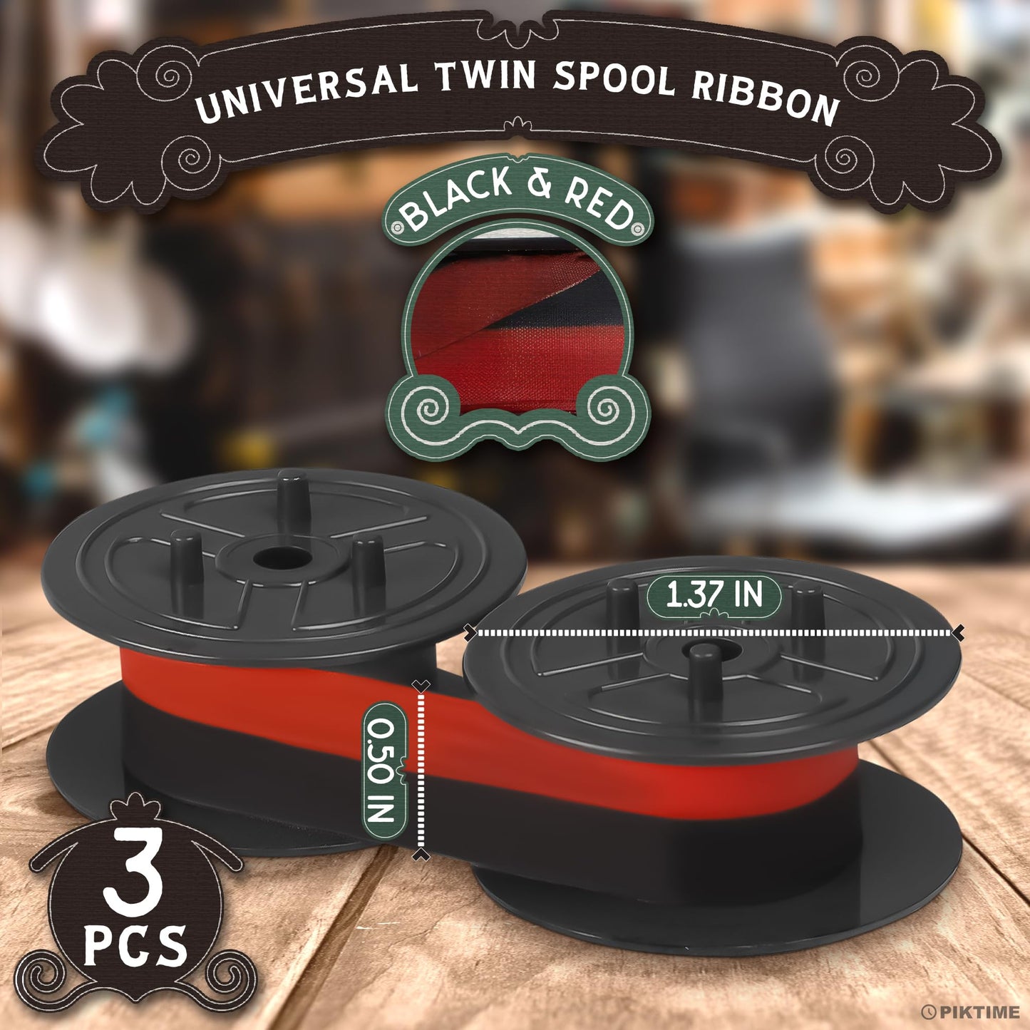 Canon MP11DX Calculator Ribbon Set of 3 – 18ft x 0.5in Sharp EL-1197PIII Calculator Ribbon Red/Black for Great Print Capacity and Brightness, Easy Setup – Suitable for Popular Models