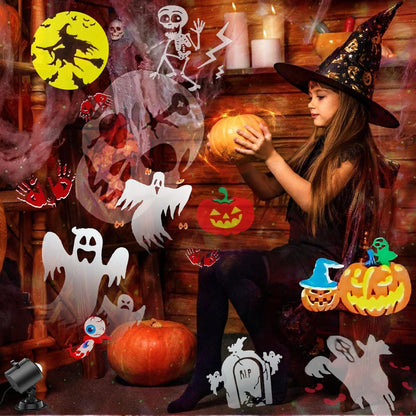 Brighter Halloween Decorations Projector Lights for Home, 2025 Upgraded Holiday Projectors with 19 HD Replaceable Slides (Ocean Wave & Patterns), Weather Proof Halloween Projector Light Show