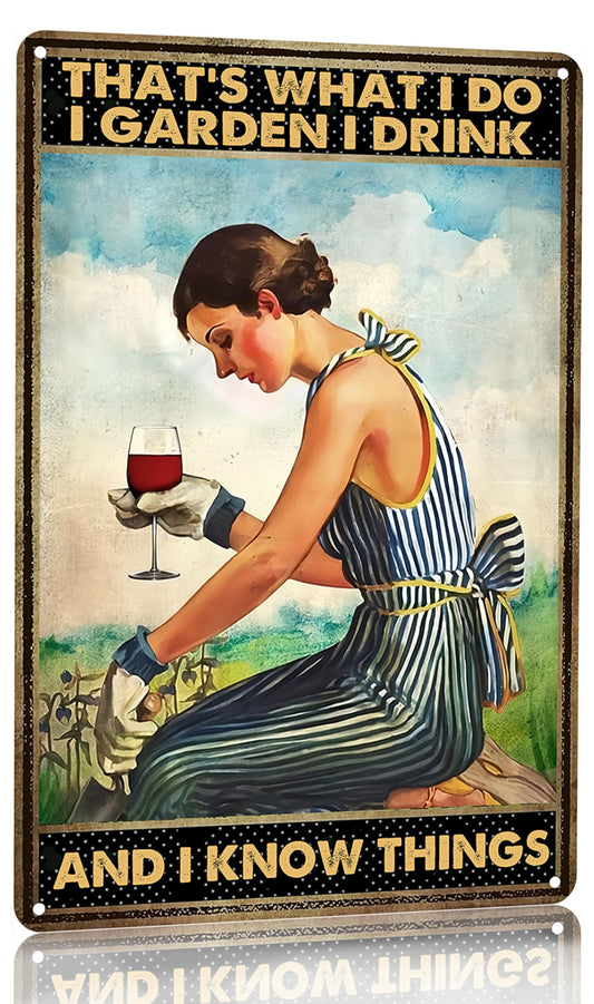 Bestylez Gardening Gifts Vintage Gardening Sign That's What I Do I Garden Tin Sign for Home Garden Greenhouse Living Room Bedroom Yard Backyard Outdoor Decor 8X12 Inch (3166)