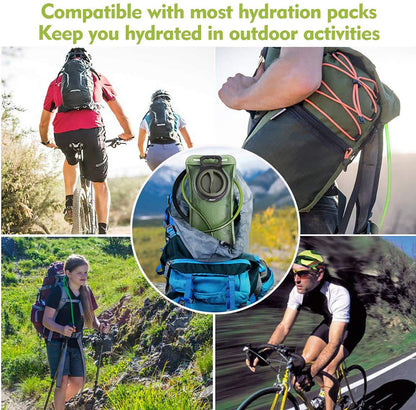 Hydration Bladder, 3L Water Bladder for Hiking Backpack, BPA-Free Leak Proof Water Reservoir Storage Bag, Water Pouch Hydration Pack Replacement for Camping Cycling Running, Military Green