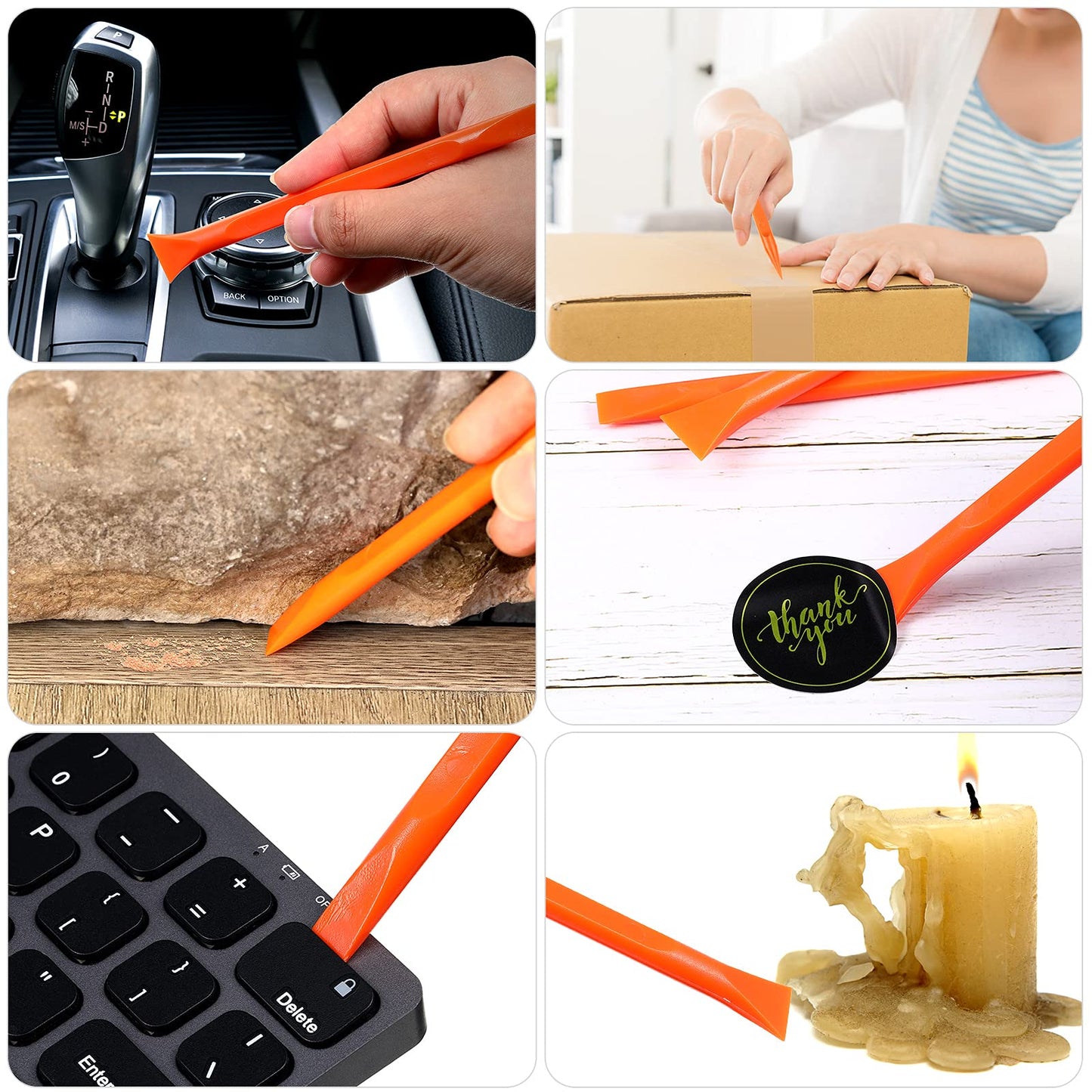 9 Pieces Plastic Scraper Tool Scratch Free Crevice Cleaning Sticker Remover Tool Multipurpose Non Scratch Scrapers for Tight Spaces, Kitchen, Crevices, Auto Detailing, Paint