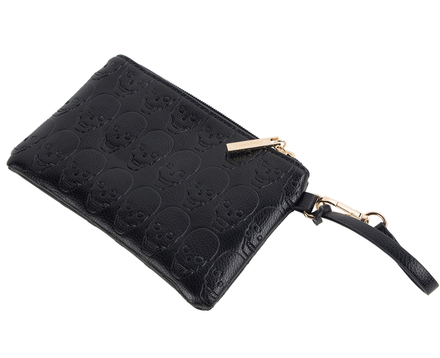 Women Devil Skull Purse Handbags Pu Leather Top-Handle Satchel Shopping Bag with Clutch Purse Black