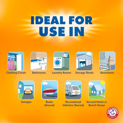 Arm & Hammer Essentials Disposable Moisture Absorber and Odor Eliminator Tub, Fragrance Free, 1 lb., Attracts and Traps Excess Moisture, Ideal Closet Dehumidifier (Pack of 3)