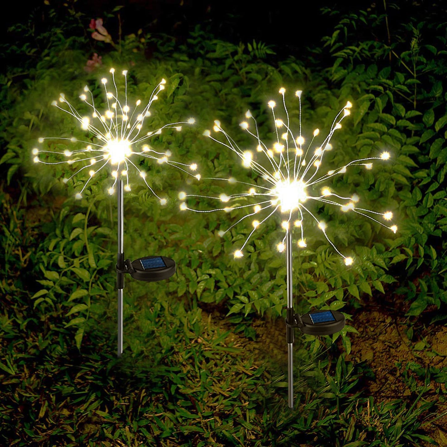 Anordsem Solar Garden Lights Outdoor: Bendable Copper Wire with 120 LED Firework Beads - Waterproof DIY Warm Decorating for Yard Patio Path - Gardening Gifts for Homeowner Gardener