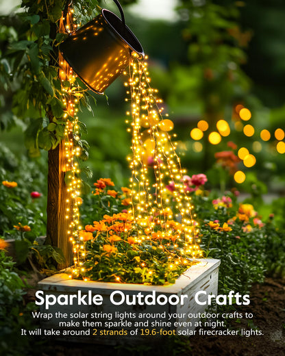 Brightown Outdoor Waterproof, 9.8Ft 120 LED String Lights, 8 Modes Firecracker Fairy Lights for Patio Balcony Wedding Christmas Decor (Warm White)