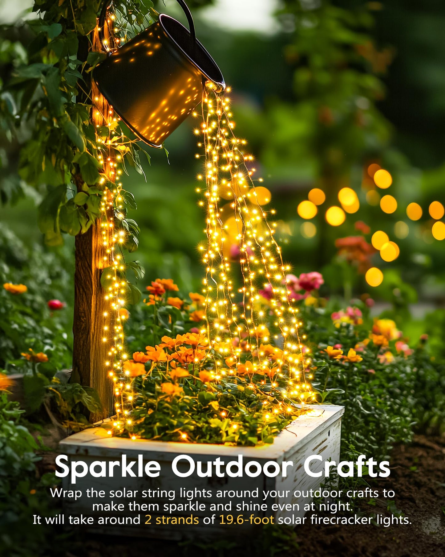 Brightown Outdoor Waterproof, 9.8Ft 120 LED String Lights, 8 Modes Firecracker Fairy Lights for Patio Balcony Wedding Christmas Decor (Warm White)