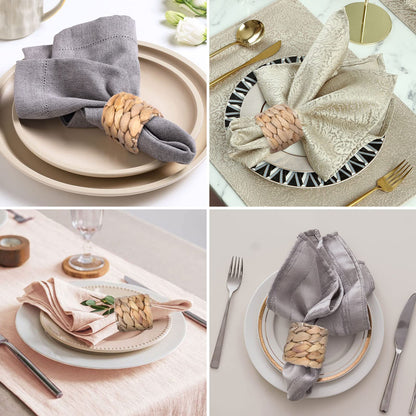 APTWOW Rustic Napkin Rings Set of 12, Hand-Woven Farmhouse Fall Napkin Rings, Holiday Party, Christmas, New Year Eve, Thanksgiving Dinnerware, Easter Napkins Rings