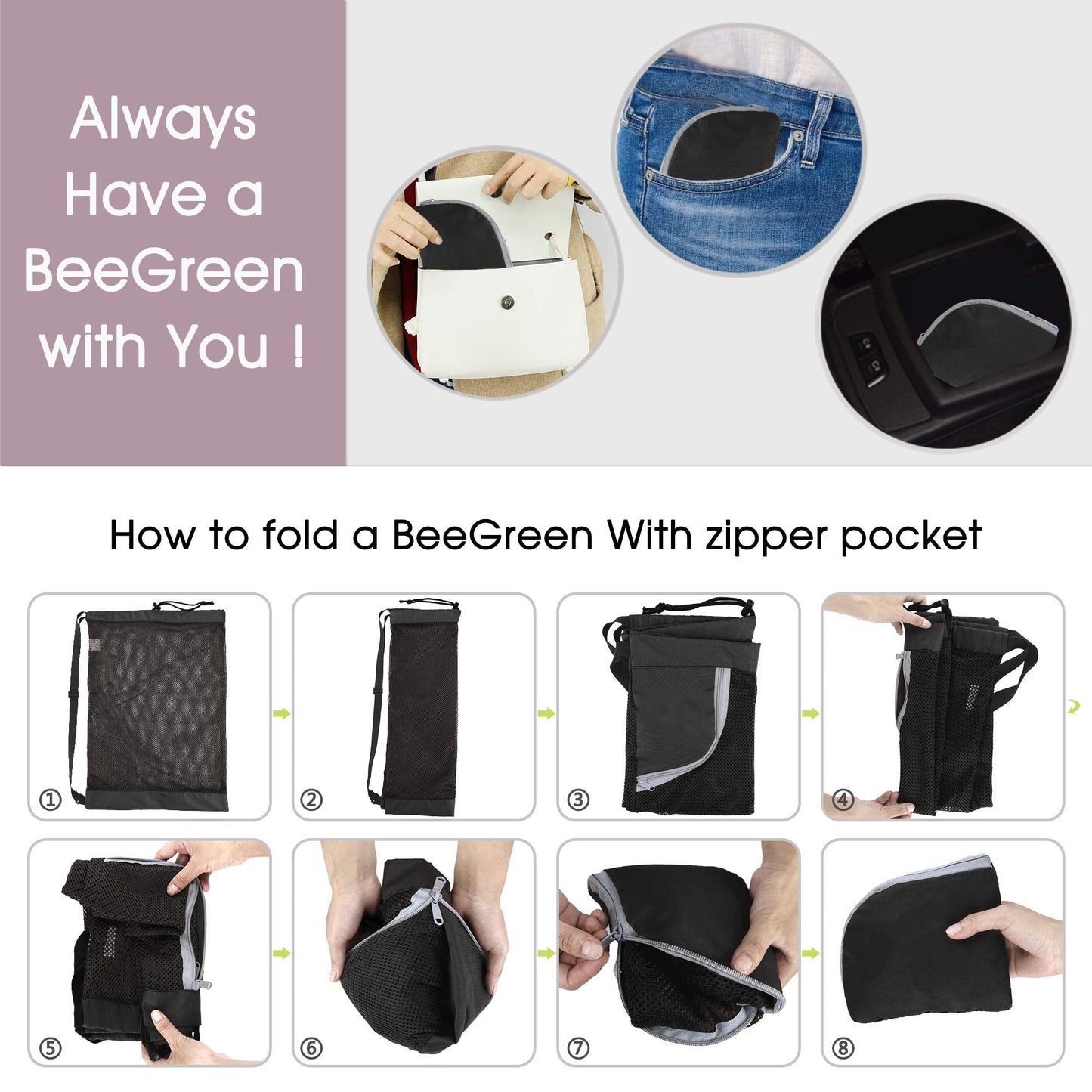 BeeGreen Mesh Drawstring Bag Swim Backpack for Beach Pool Sports Gym Draw String Cinch Bags for Swimming Soccer Basketball Gear Black