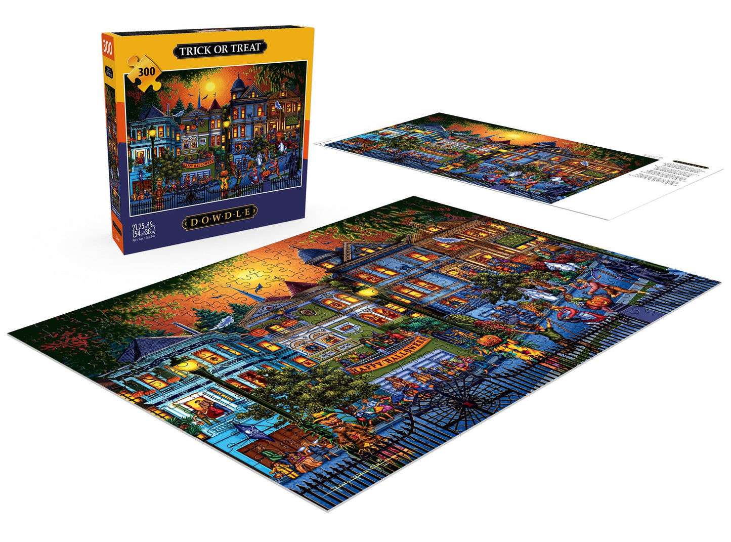 Buffalo Games - Dowdle - Trick or Treat - 300 Piece Jigsaw Puzzle for Adults Challenging Puzzle Perfect for Game Nights - Finished Size is 21.25 x 15.00