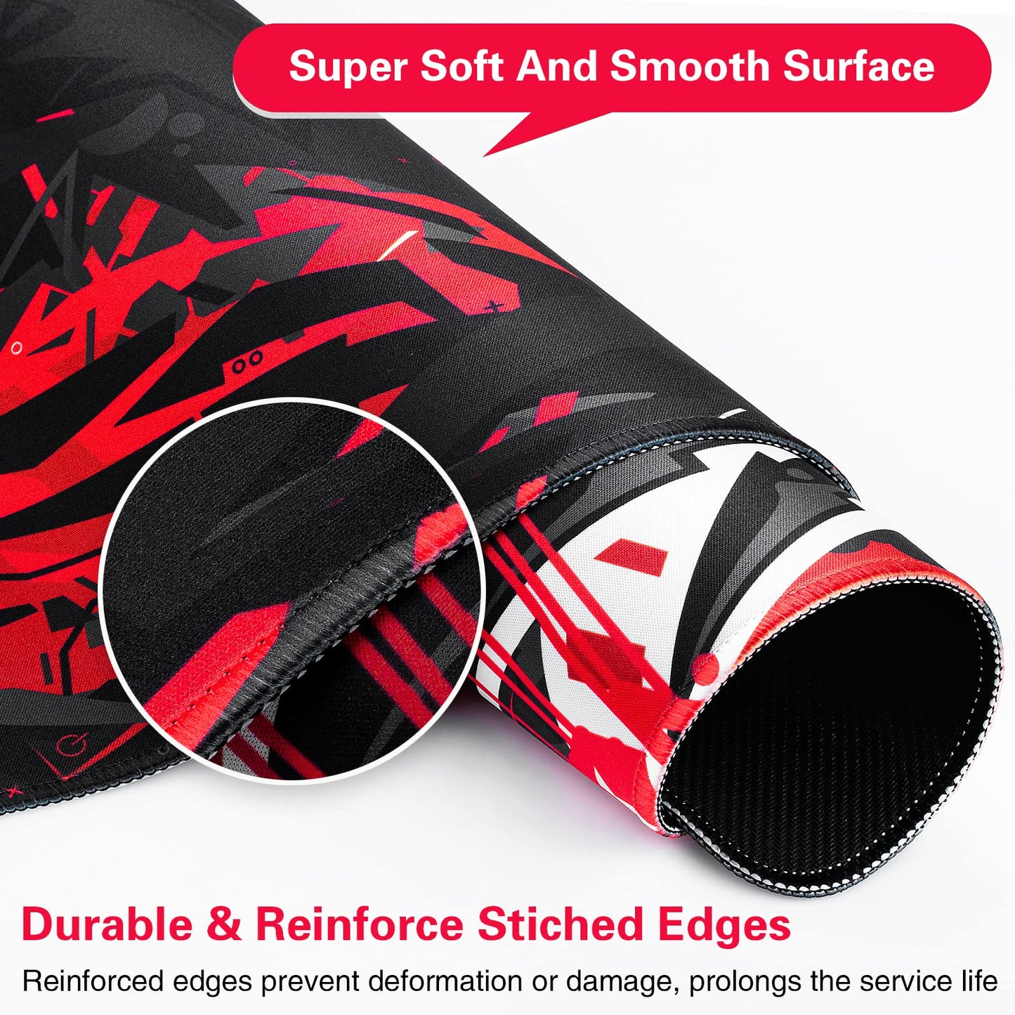 Canjoy Gaming Mouse Pad 31.5x15.8inch Extended XXL Large Mouse Pad Big Computer Keyboard Mouse Mat Desk Pad with Non-Slip & Rubber Base & Stitched Edge