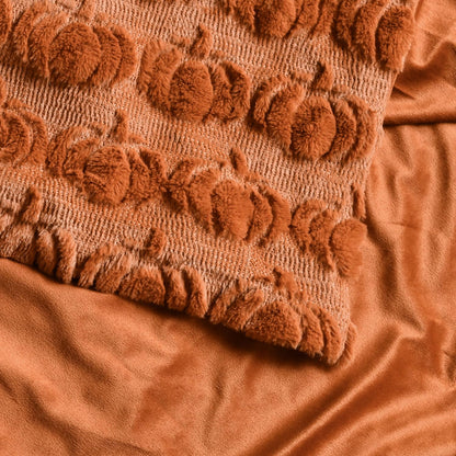 Horaldaily Fall Blanket Throw, Rust Red Pumpkin Autumn Harvest Soft Fuzzy Plush Faux Fur Cozy Blankets for Couch Sofa Bed Lounging, Ideal Gifts for Kids Adults Wife Self, 50x60