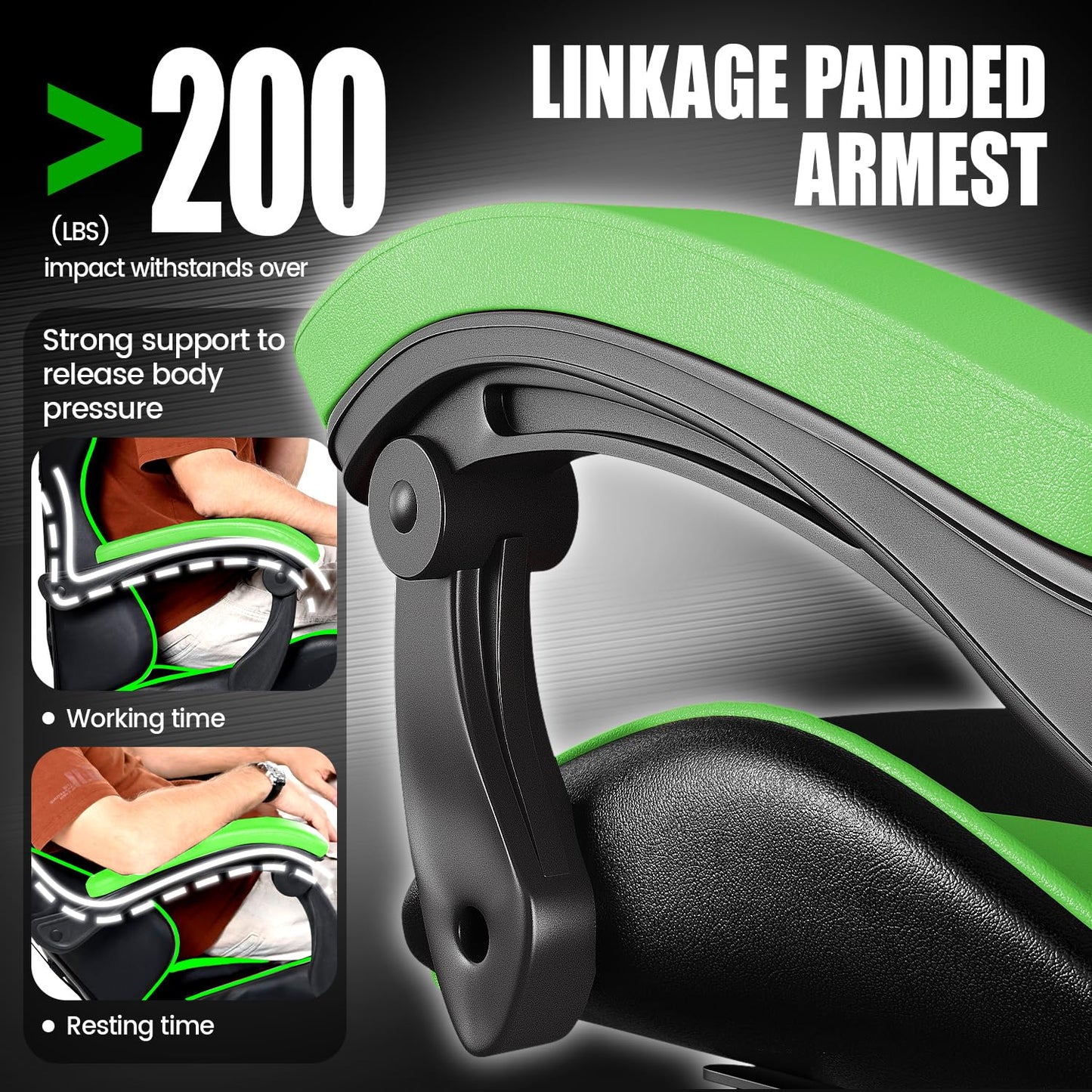 Bigzzia Gaming Chair, Computer Game Chair with Lumbar Support, Comfortable Video Game Chairs for Adults Kids, Racing Style Gamer Chair with 360°-Swivel Seat and Headrest