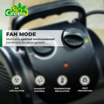 Bio Green PAL 2.0/USDT Palma Greenhouse Heater incl. Digital Thermosta, 11 x 8 x 12.5" / 280 x 195 x 315 mm