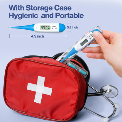 Boncare 10 Seconds Oral Thermometer for Adults and Kids - Accurate & Safe Rectal Thermometer for Baby with Fever Alarm, Digital Thermometer FSA HSA Eligible (Light Blue)