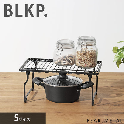 BLKP Pearl Metal Stacking Shelf Limited Black S Size Kitchen Storage BLKP Black AZ-5049
