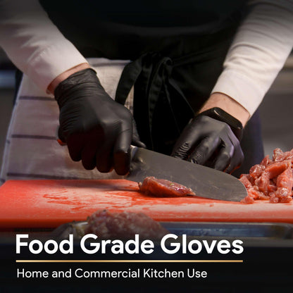 6 Mil Black Nitrile Gloves Medium, Heavy-Duty Disposable Gloves for Mechanics, Food Prep, and Medical Use - Powder-Free, Latex-Free, Extra Thick & Puncture-Resistant Rubber Glove - 50 Count