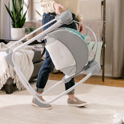 Ingenuity: ity by Ingenuity Swingity Swing Easy-Fold Portable Baby Swing, 0-9 Months Up to 20 lbs (Goji)