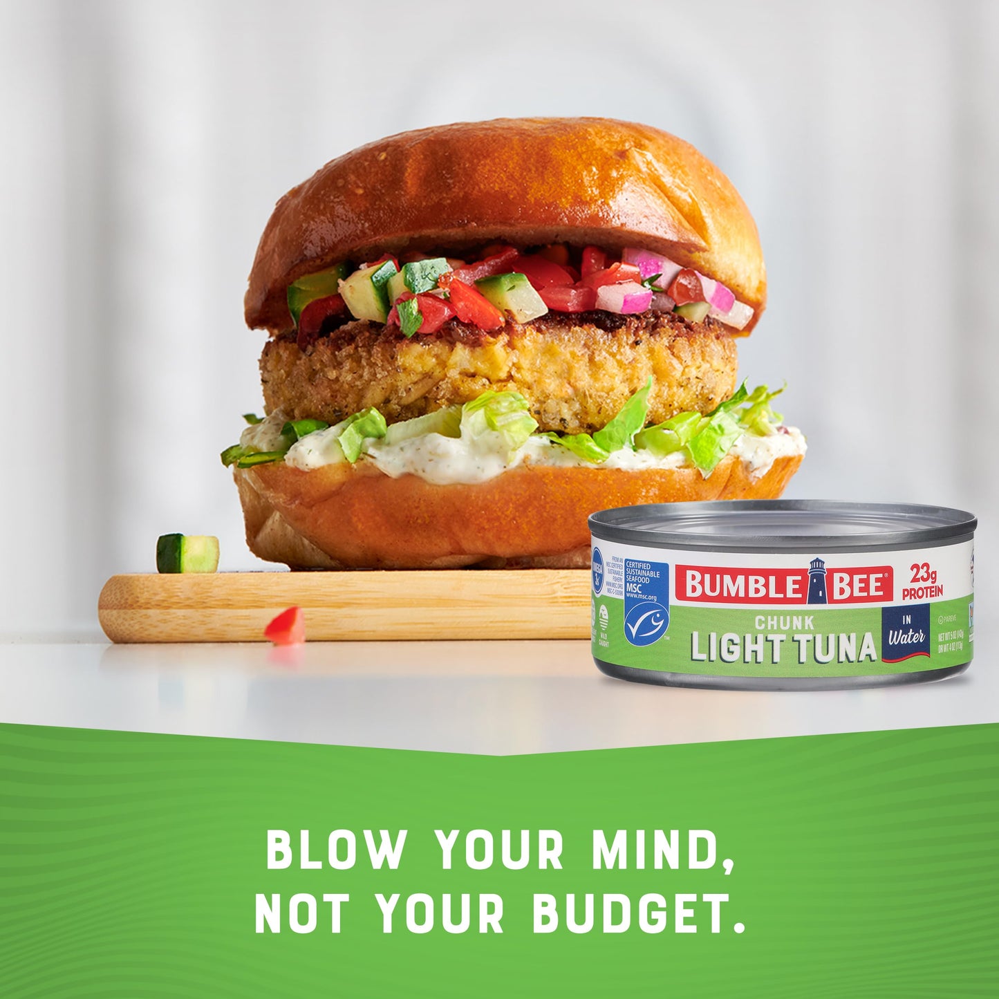 Bumble Bee Chunk Light Tuna In Water, 5 oz Cans (Pack of 24) - Wild Caught Skipjack Tuna - 23g Protein Per Serving - MSC Certified Sustainable Seafood, Non-GMO, Gluten Free, Kosher