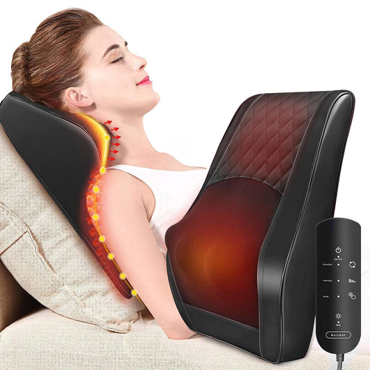 Boriwat Back Massager with Heat, 3D Kneading Massage Pillow for Back, Neck, Shoulder, Leg Pain Relief Deep Tissue, Gifts for Women Men Mom Dad, FSA HSA Eligible