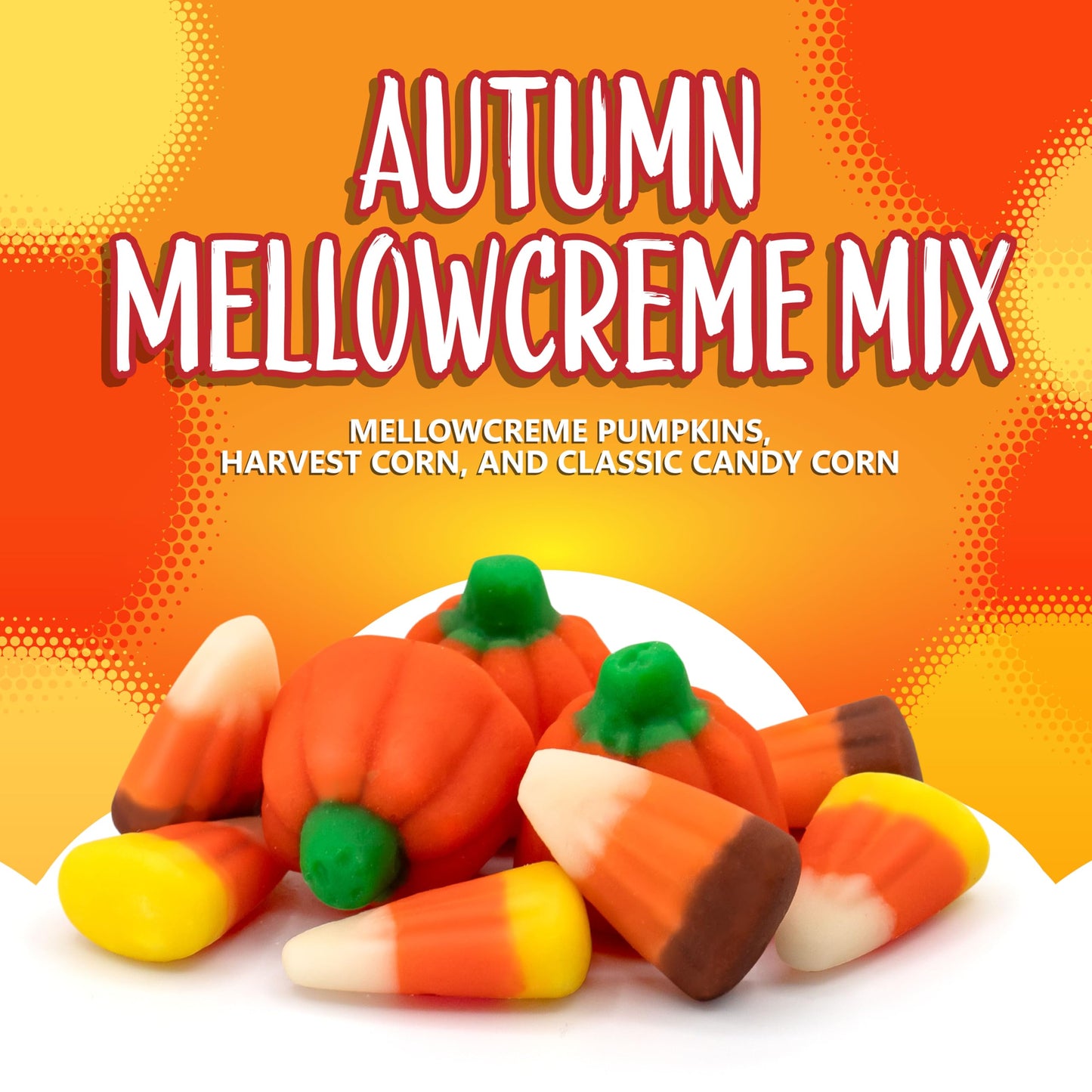 Autumn Mellowcreme Mix | 3-Pound Bulk Bag | Halloween Candy Assortment | Pumpkins, Classic and Harvest Candy Corn Mellowcremes for Fall Celebrations and Treat Bags