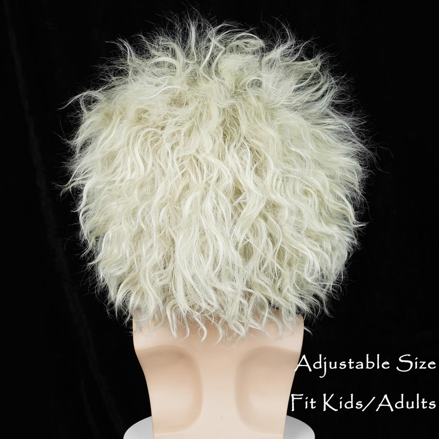 Wiggy Mermaid Unisex Silver Light Green Bald Wig Men, Short Wavy Old Man Wig Fluffy Crazy Funny Wigs + Cap for Movie Halloween Costume Party Cosplay