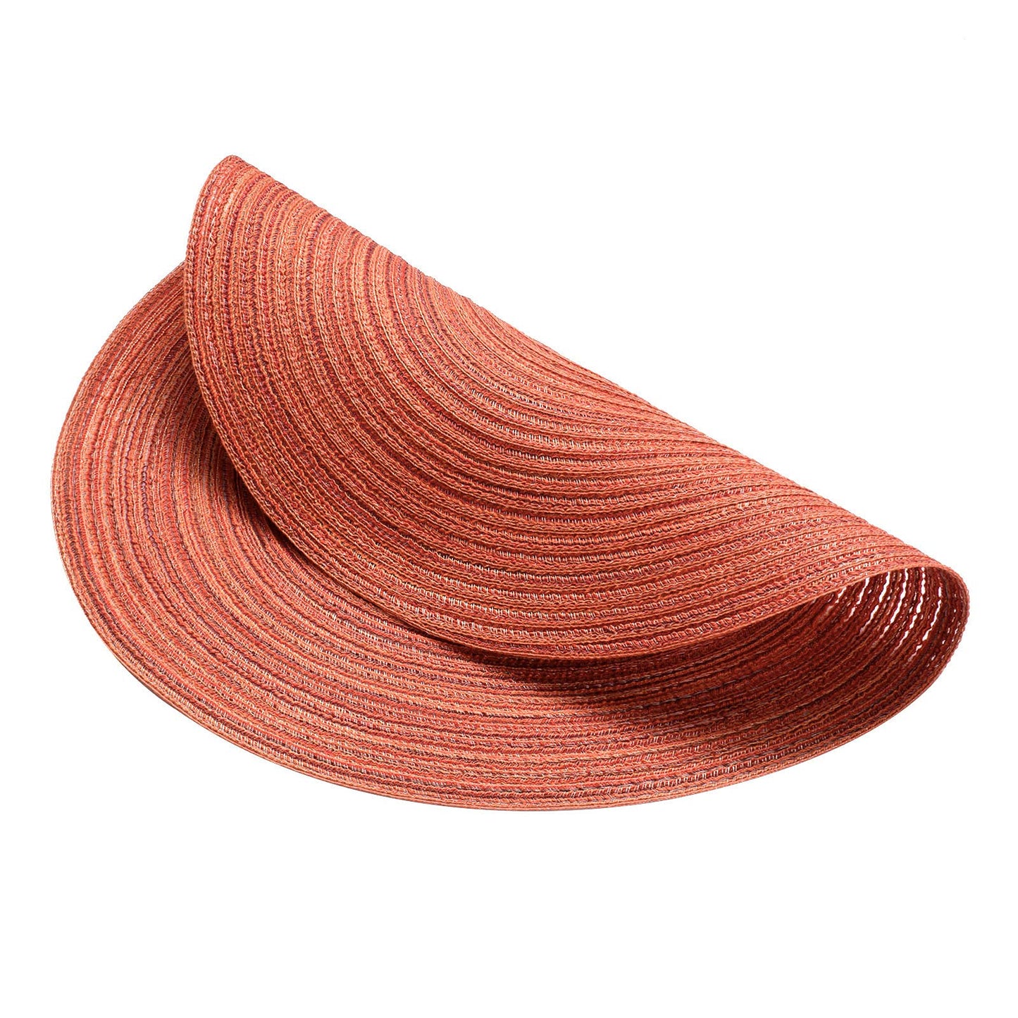 AHHFSMEI Round Braided Placemats Set of 6 Round Table Mats for Dining Tables Natural Woven Heat Resistant Place mats 15 Inch (Dark Orange)