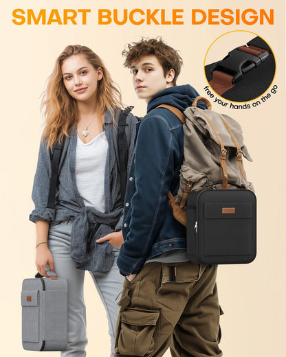 HOTOR Lunch Bag for Men & Women - Large Capacity Insulated Lunch Bag with Mutiple Pockets, Easy-Carrying & Wear-Resistant Cooler Lunch Box for Office, Picnic, Black, 9.06" x 4.33" x 10.63"