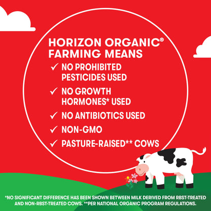 Horizon Organic Shelf Stable 1% Lowfat Chocolate Milk Boxes, USDA Certified Organic UHT Milk from Pasture-Raised Cows, No Refrigeration Required, 8 fl oz, 18 Count