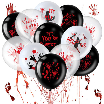 Aoriher 45 Pcs Scary Halloween Balloons 12 Inches Bloody Latex Balloons Eye Blood Splatter Decorations Horror Zombie Decor for Birthday Vampire Haunted House Party Supplies(Scared Style)
