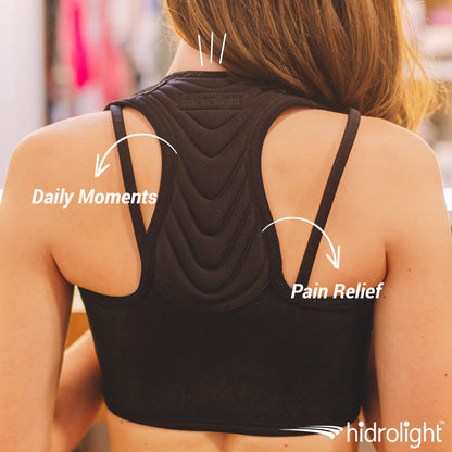 HIDROLIGHT - Boost Upper Back Brace - Adjustable Posture Corrector for Women and Men, Pain Relief, Back Support Belt, Neck Hump Corrector - Posture Adjustment, Physiotherapy Treatment - Black, Large