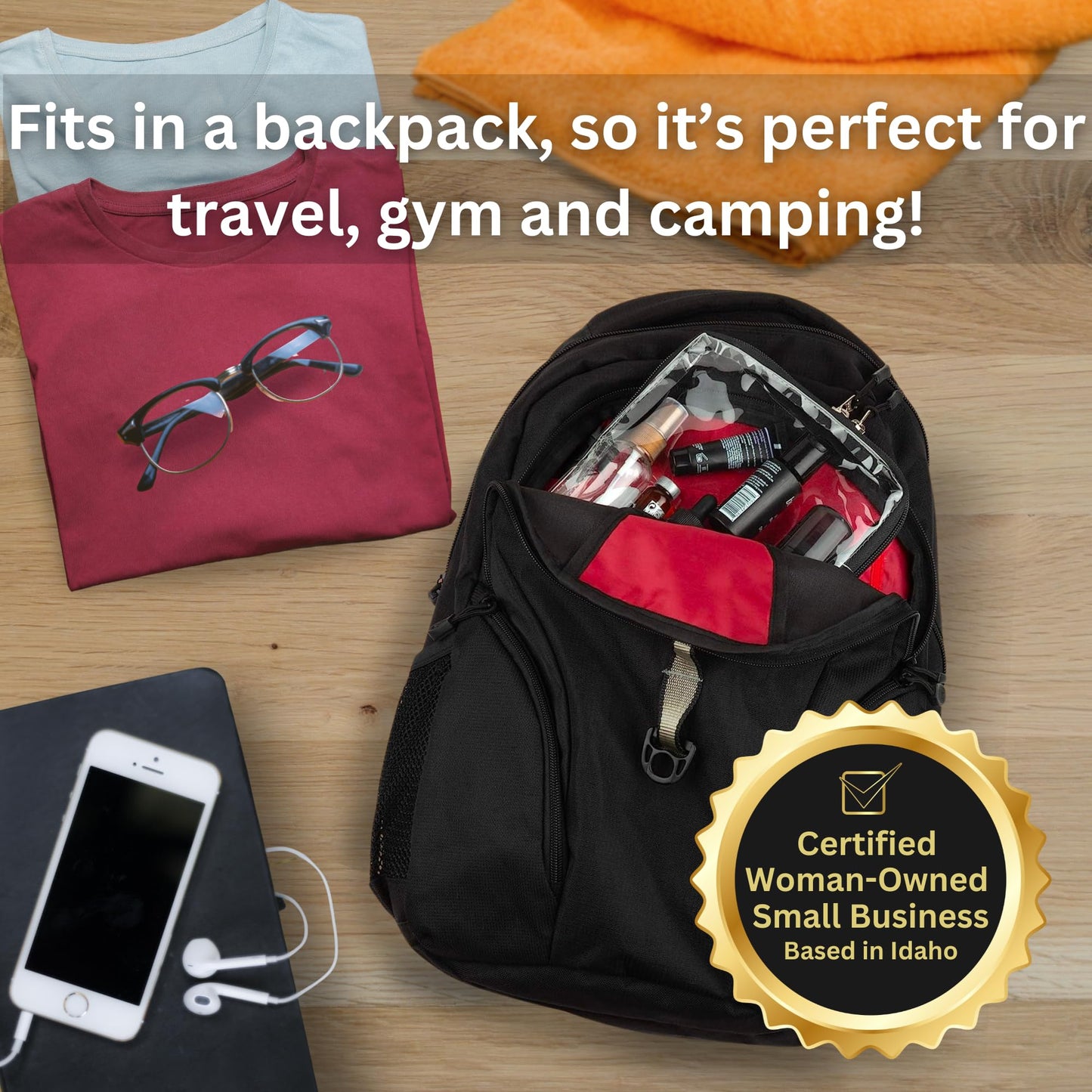 BORSALI TSA-Approved Quart-Sized Bag for Carry-On Travel - One (1) Quart Clear Toiletries, Cosmetic and 3-1-1 Liquids Toiletry Bag - White