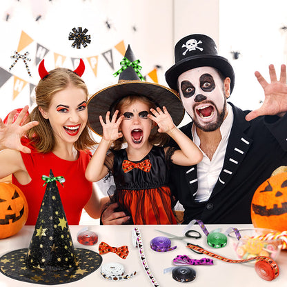 40 Yards 8 Rolls Halloween Ribbon for Crafts, Gift Wrapping and Halloween DIY Supplies Decor - 10mm