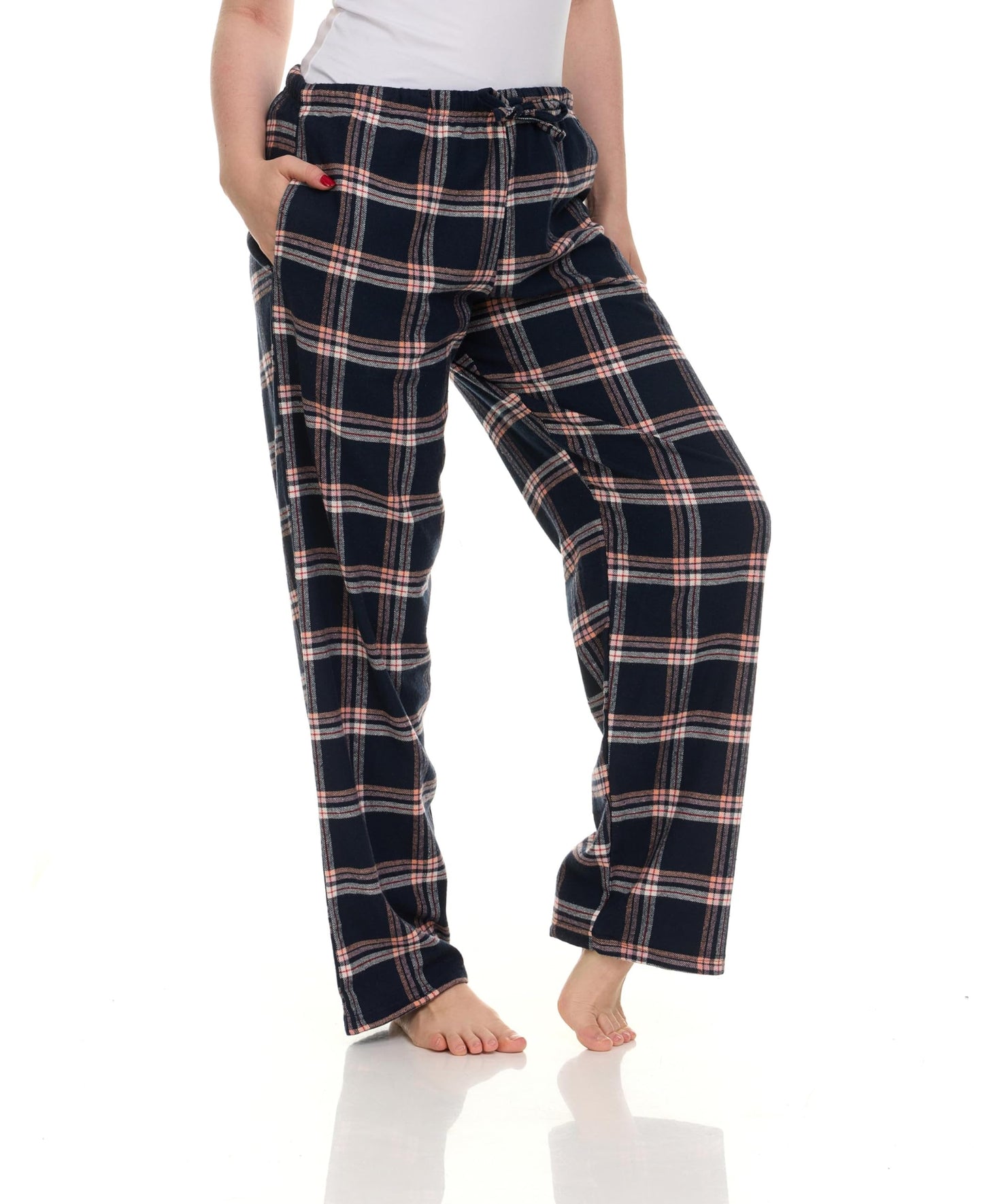Andrew Scott Women's Flannel Sleep Pants| Lounging PJ Drawstring Pants | Multi Packs & Colors