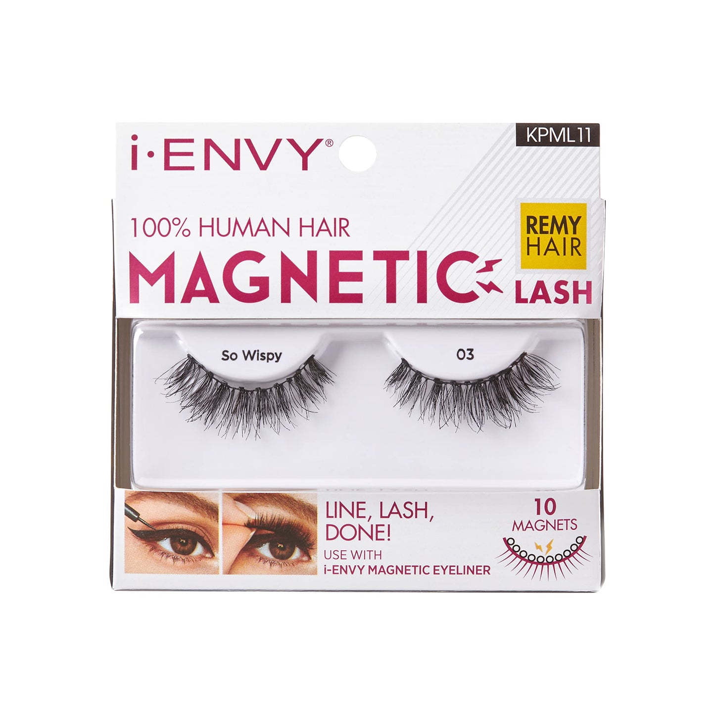 i•ENVY Magnetic Human Hair Lashes Double Strength Reusable Lashes Easy To Apply, Everyday Wearable False Eyelashes